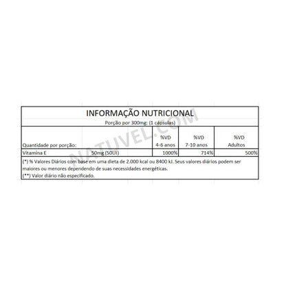 Vitamina E 240mg 60 cápsulas Equilíbrio Vital