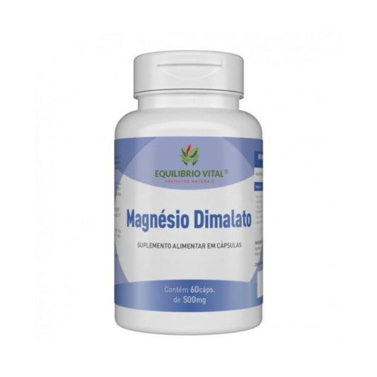 Magnésio Dimalato 60 Cápsulas 500mg Equilíbrio Vital