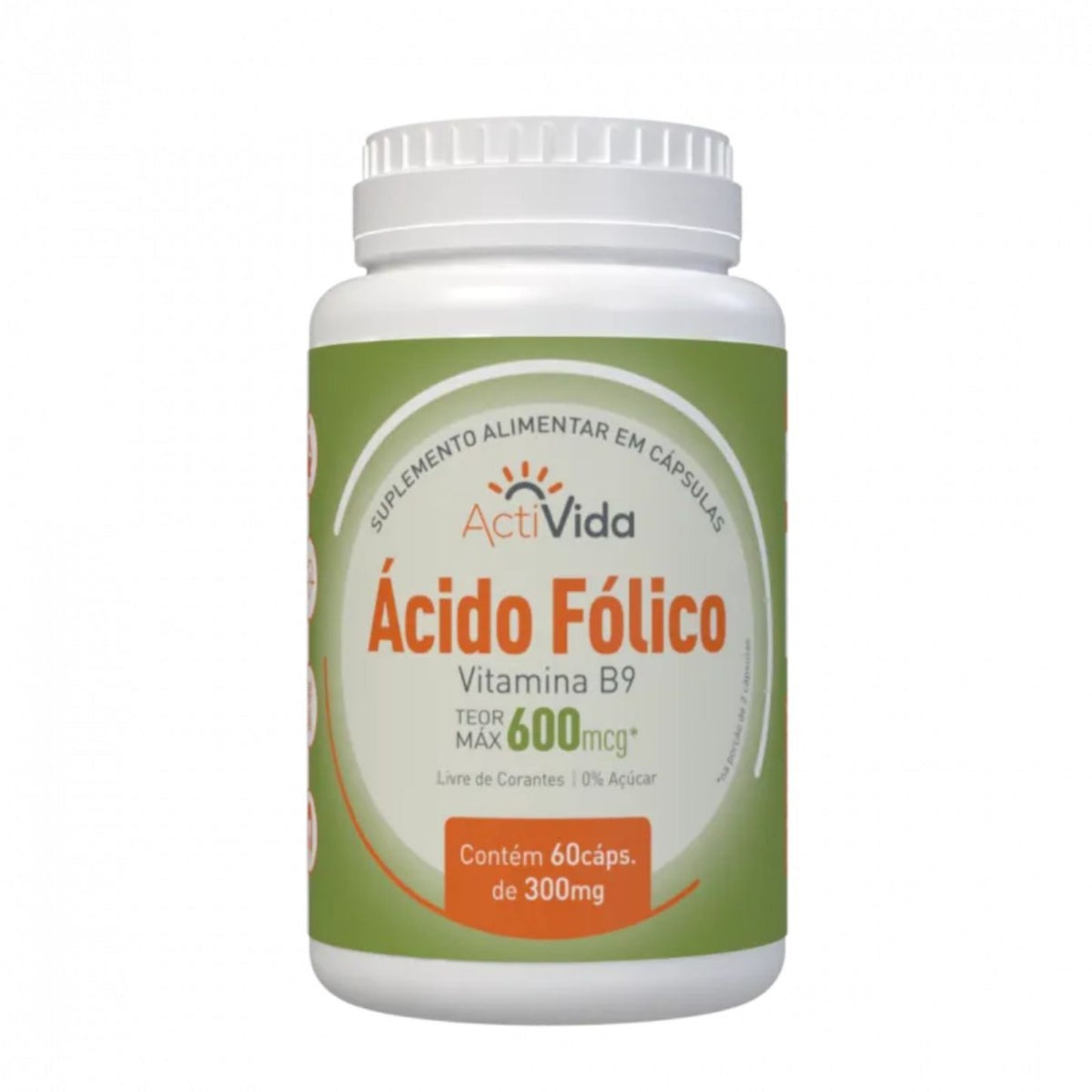 Acido Folico - B9 - 60 Cápsulas 60 Cápsulas 600mg ActiVida